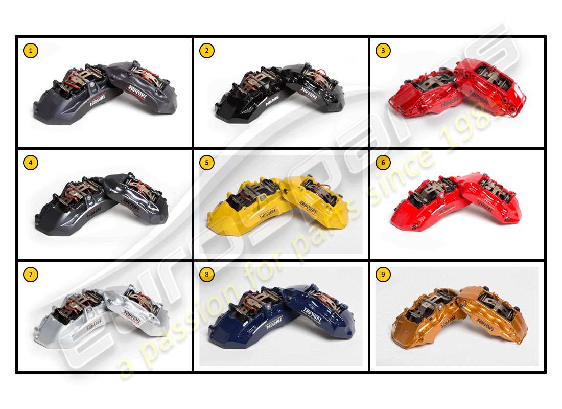 ferrari ff (accessories) esterno: diagramma delle parti delle pinze