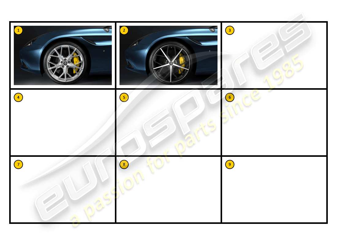 ferrari california (accessories) esterno - ruote diagramma delle parti