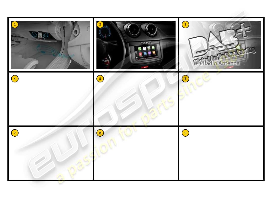 ferrari california (accessories) attrezzatura: diagramma delle parti di intrattenimento in auto