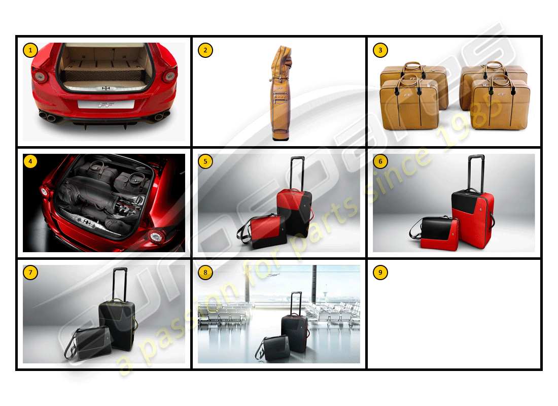 ferrari ff (accessories) attrezzatura - schema della parte generale del bagaglio