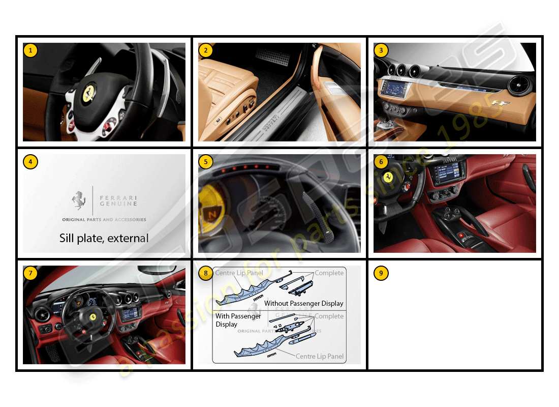 ferrari ff (accessories) interni - schema delle parti generali