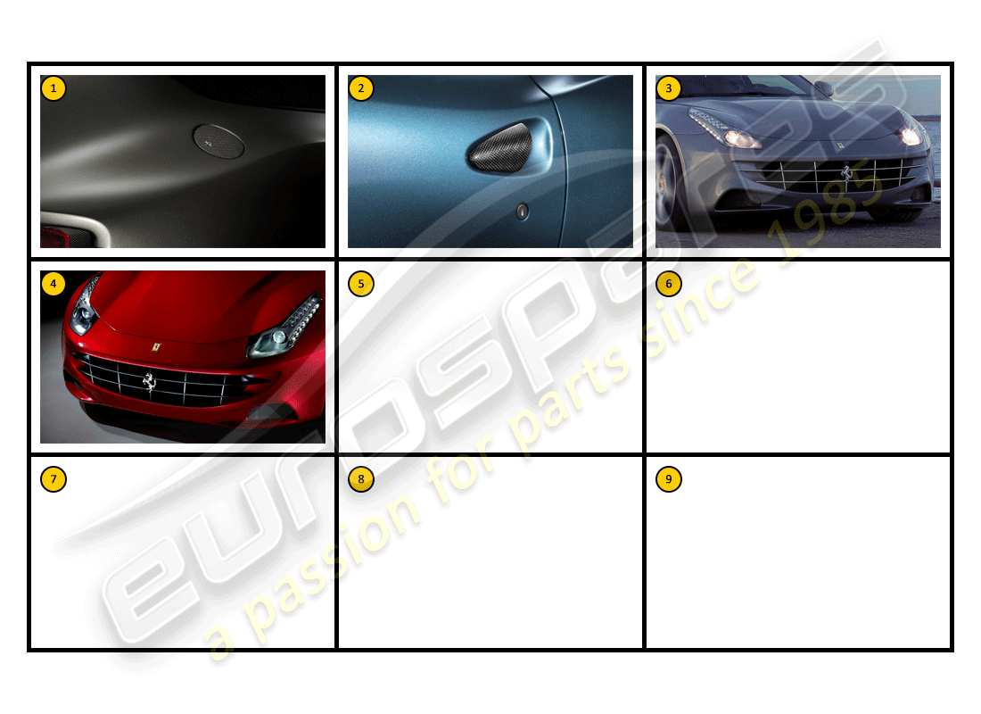 ferrari ff (accessories) esterno: diagramma delle parti della carrozzeria