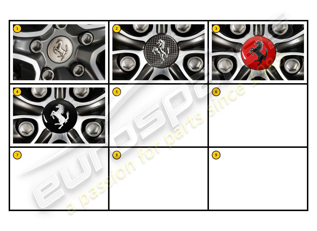 ferrari california (accessories) esterno - schema delle parti copriruota