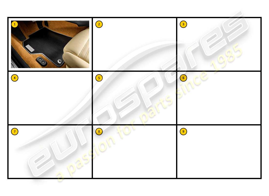 ferrari california (accessories) interni - copritappeti diagramma delle parti