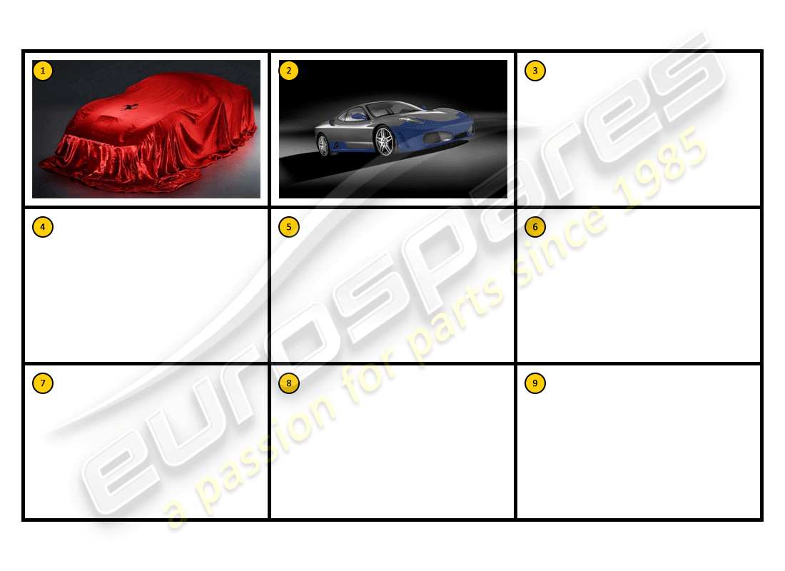 ferrari f430 coupe (accessories) cura dell'auto - protezione del veicolo diagramma delle parti