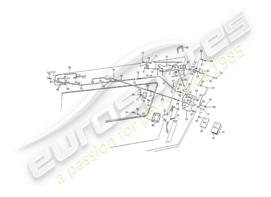 aston martin v8 virage (2000) chiusura della porta diagramma delle parti