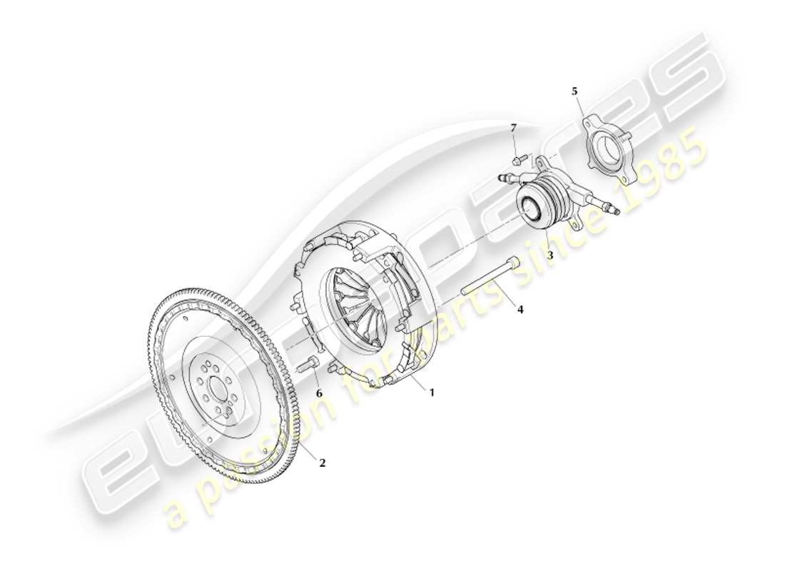 aston martin db7 vantage (1999) schema delle parti del kit frizione (valeo).