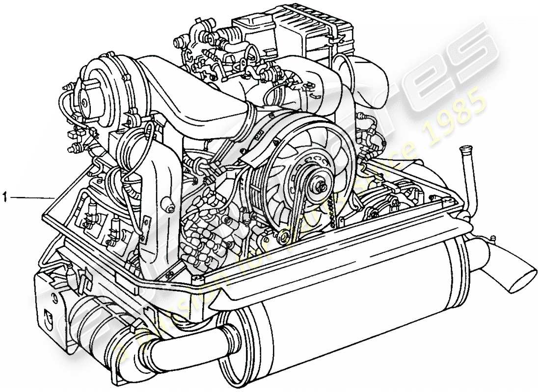 un diagramma delle parti dal catalogo delle parti porsche 1964 (refurbished and exchange catalogue)
