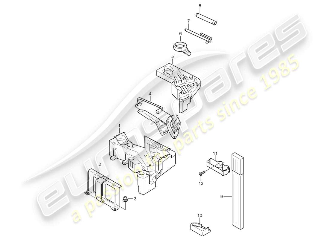 un diagramma delle parti dal catalogo delle parti porsche 2007 (cayenne e1 9pa)