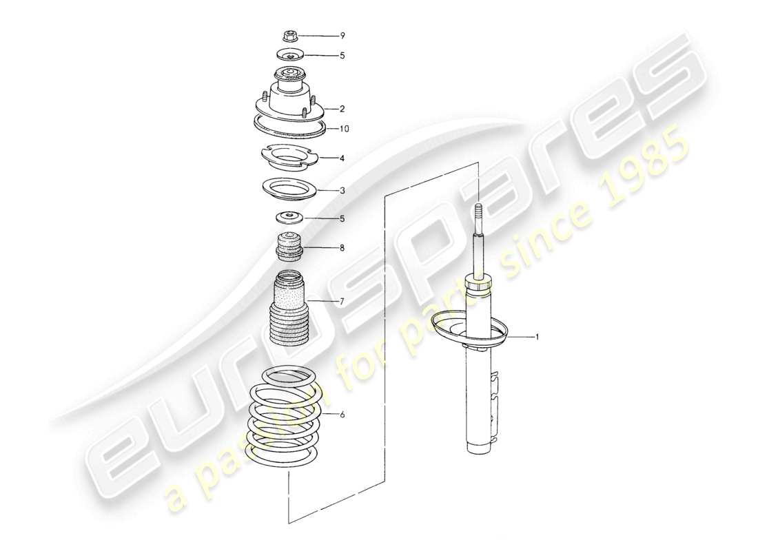 un diagramma delle parti dal catalogo delle parti porsche 1997 (986 boxster)