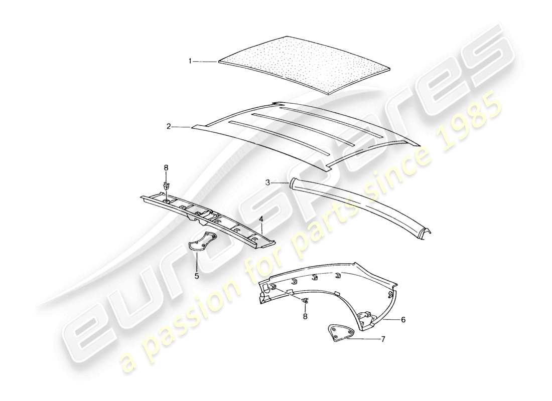 un diagramma delle parti dal catalogo delle parti porsche 2003 (986 boxster)