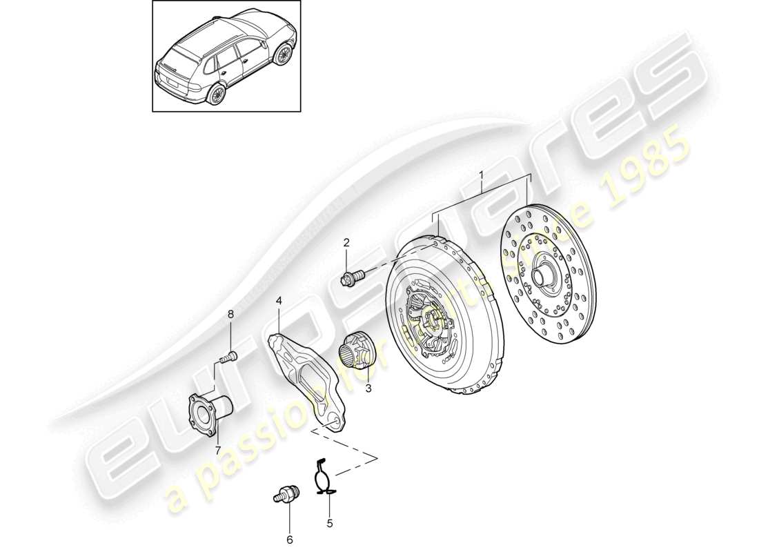 un diagramma delle parti dal catalogo delle parti porsche cayenne