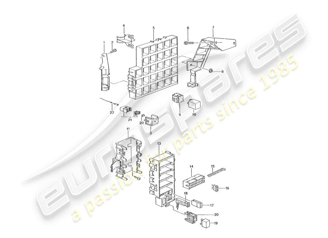 un diagramma delle parti dal catalogo delle parti porsche 2002 (986 boxster)