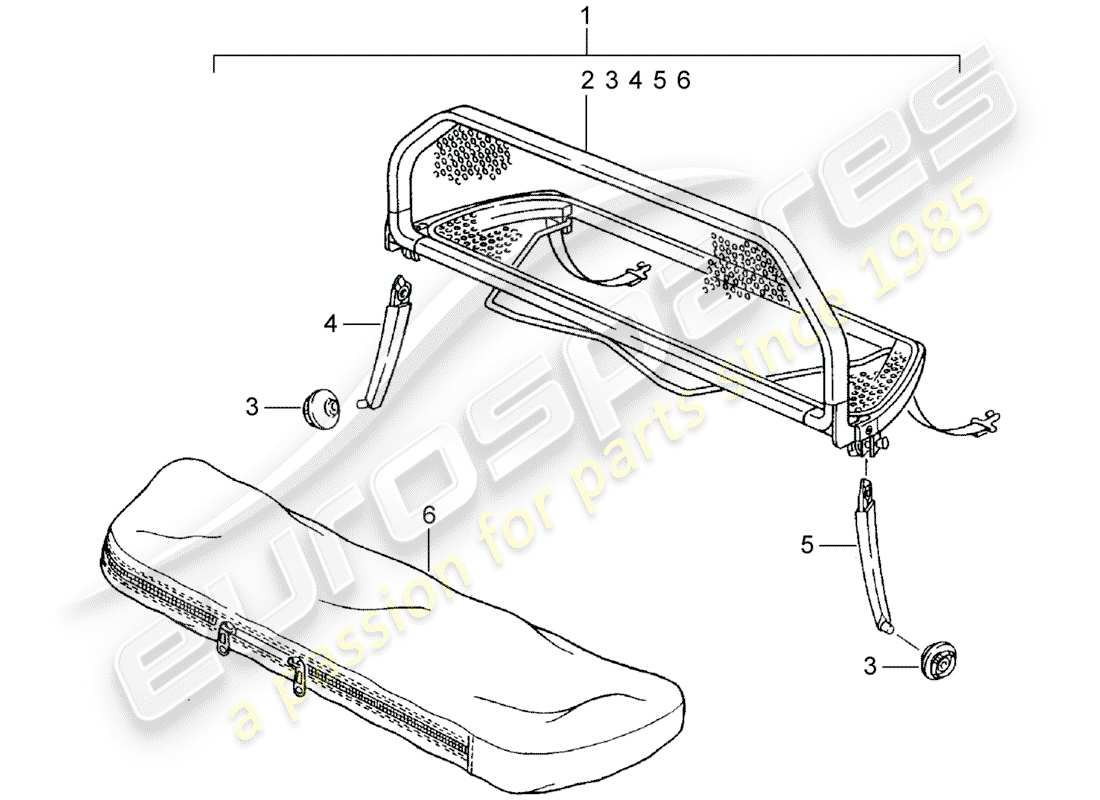 un diagramma delle parti dal catalogo delle parti porsche 1952 (accessories)
