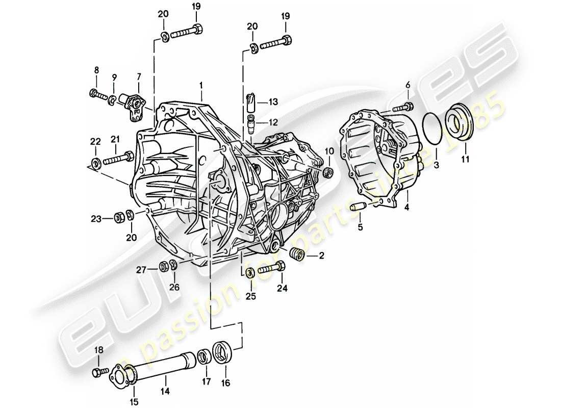 un diagramma delle parti dal catalogo delle parti porsche 924