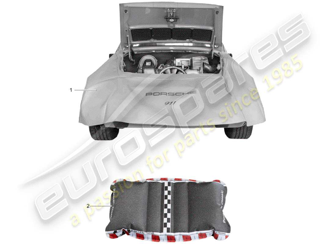 un diagramma delle parti dal catalogo delle parti porsche 1981 (accessories)