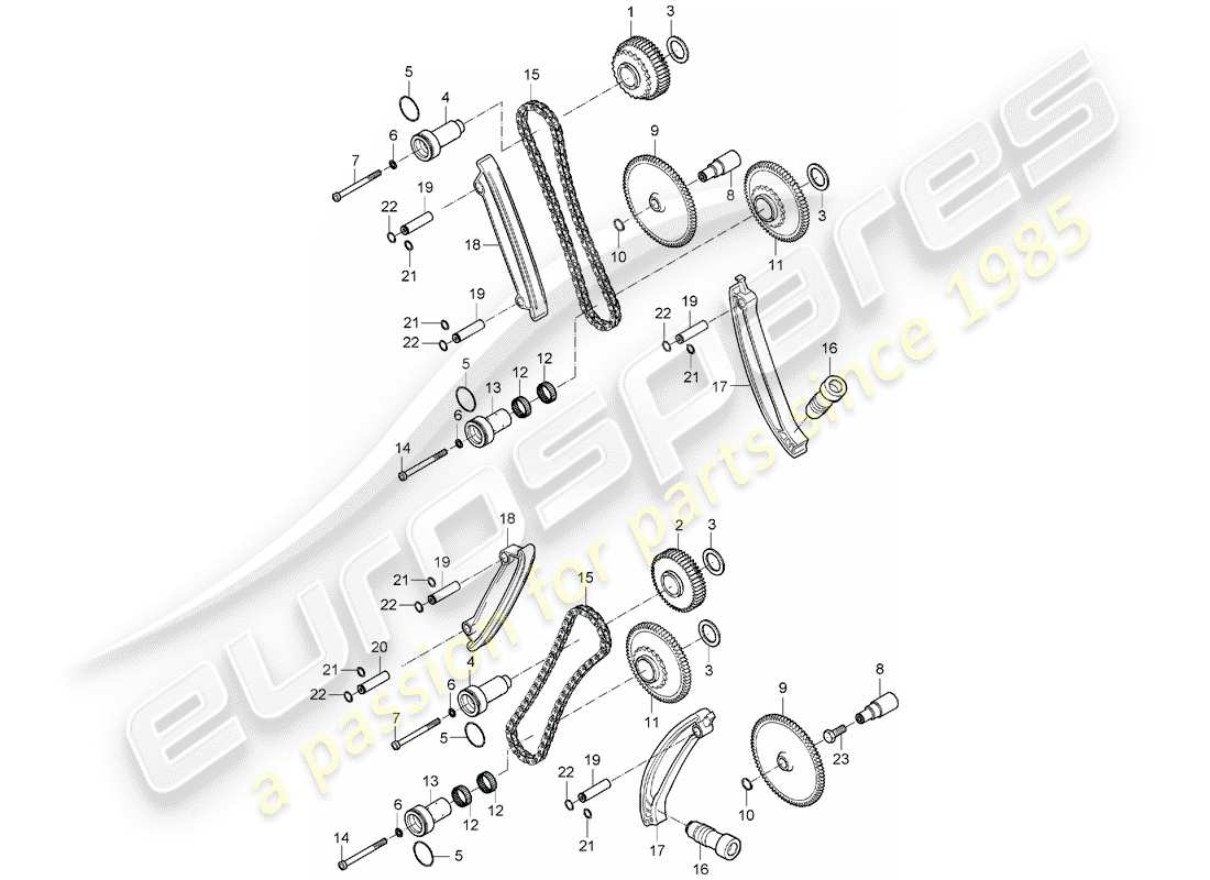 porsche 2004 (carrera gt) diagramma delle parti di controllo della valvola