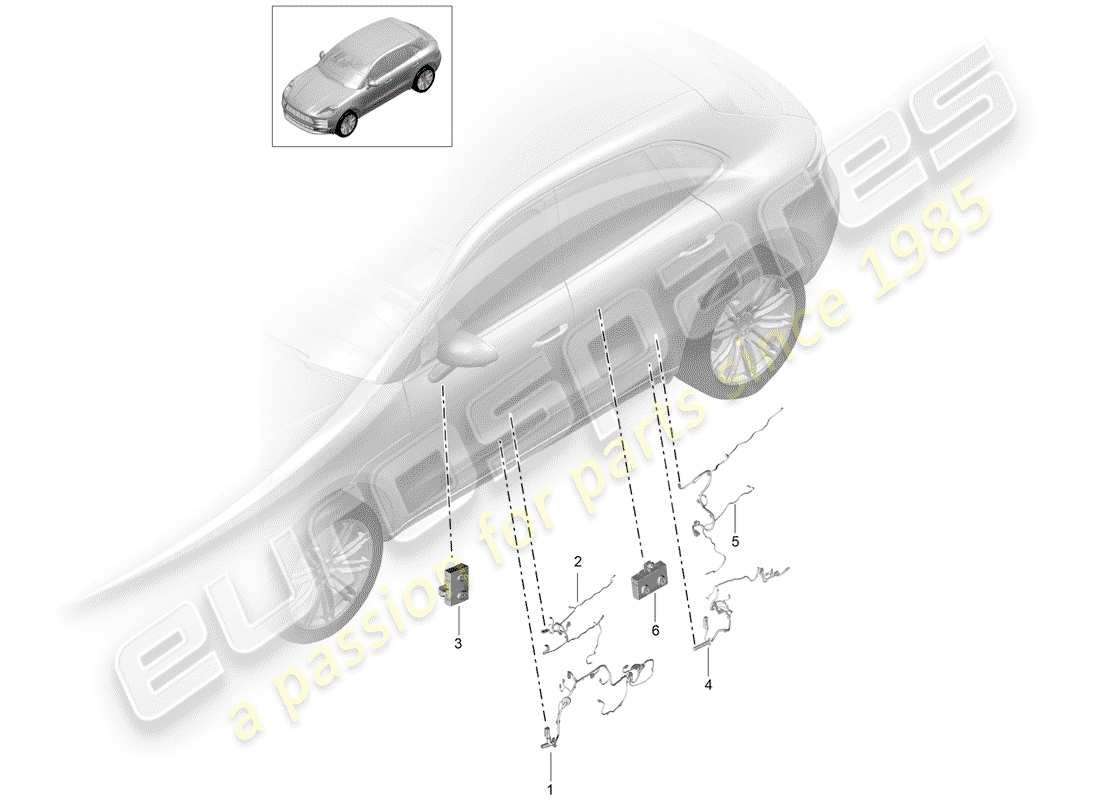 porsche 2019 (macan) imbracatura diagramma delle parti