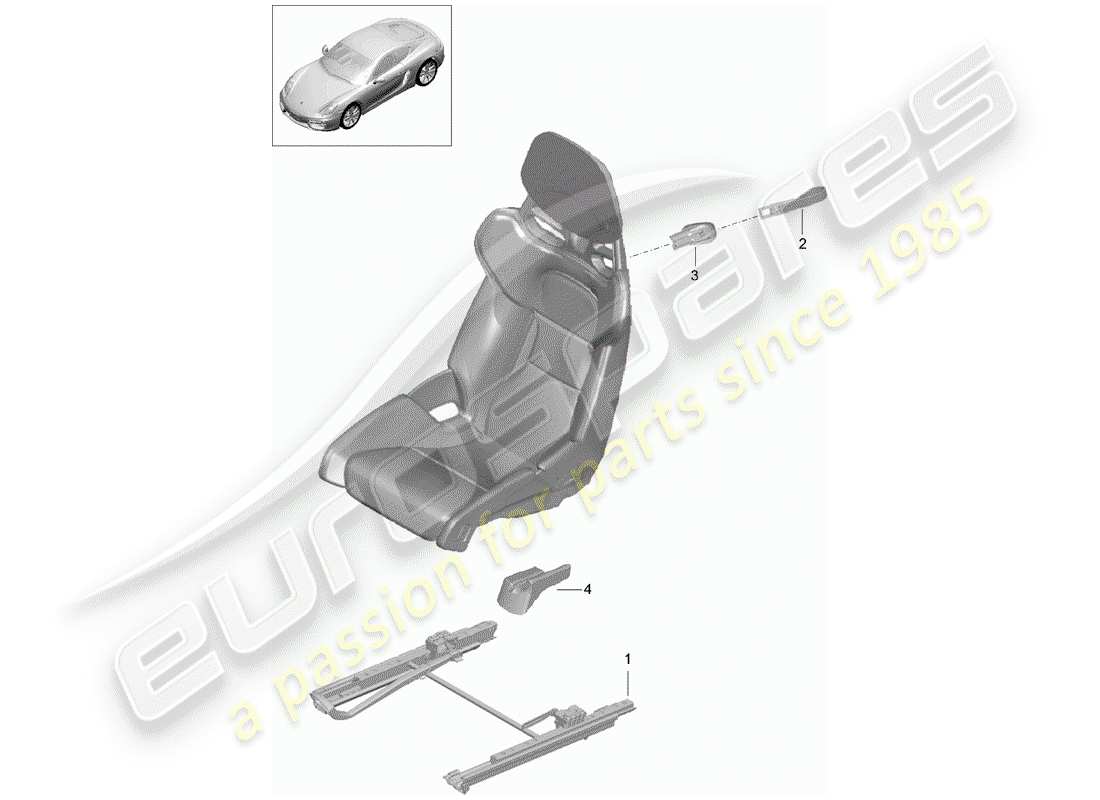 porsche 2015 (981 cayman) posto a sedere diagramma delle parti