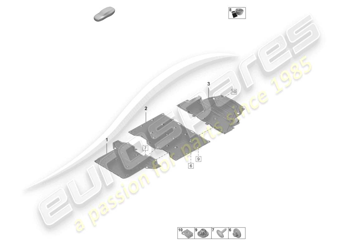 porsche 2019 (992-1) rivestimento sottoscocca diagramma delle parti