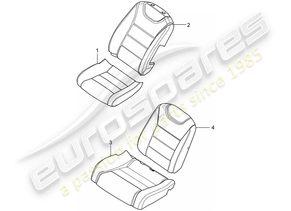 porsche 2003 (cayenne e1 9pa) coprisedili diagramma delle parti