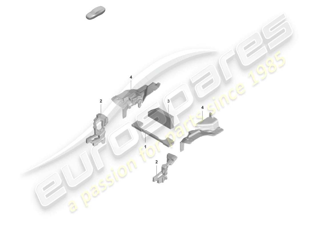 porsche 2020 (992-1) corpo smorzante fonoassorbente diagramma delle parti
