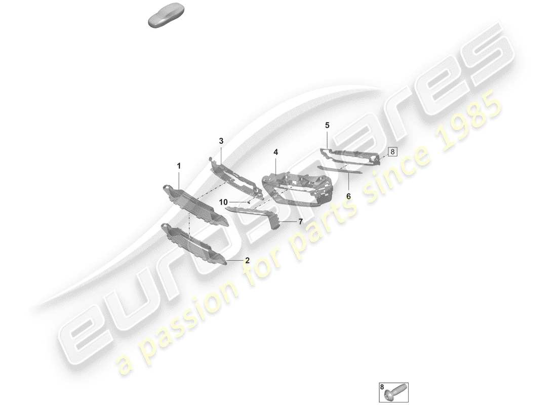 porsche 2019 (992-1) condotto dell'aria diagramma delle parti