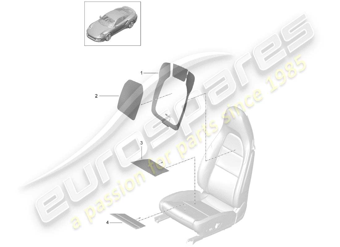 porsche 2020 (991-2 turbo) elemento riscaldante diagramma delle parti