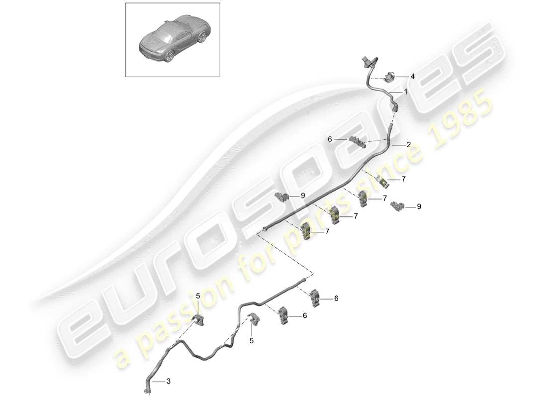 porsche 2014 (981 boxster) linea del vuoto diagramma delle parti