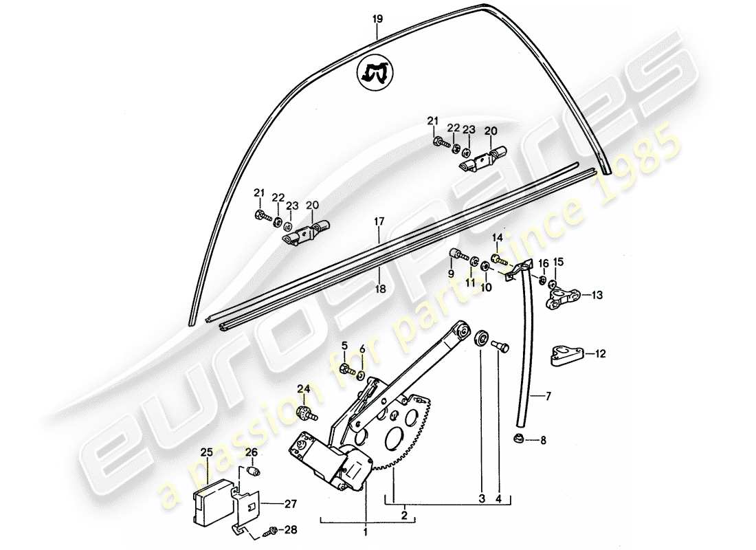 porsche 1995 (928) alzacristalli - e - accessori diagramma delle parti