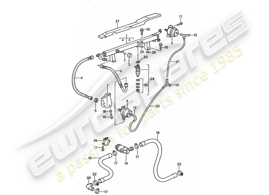 porsche 1990 (944) l-jetronic - 2 diagramma delle parti