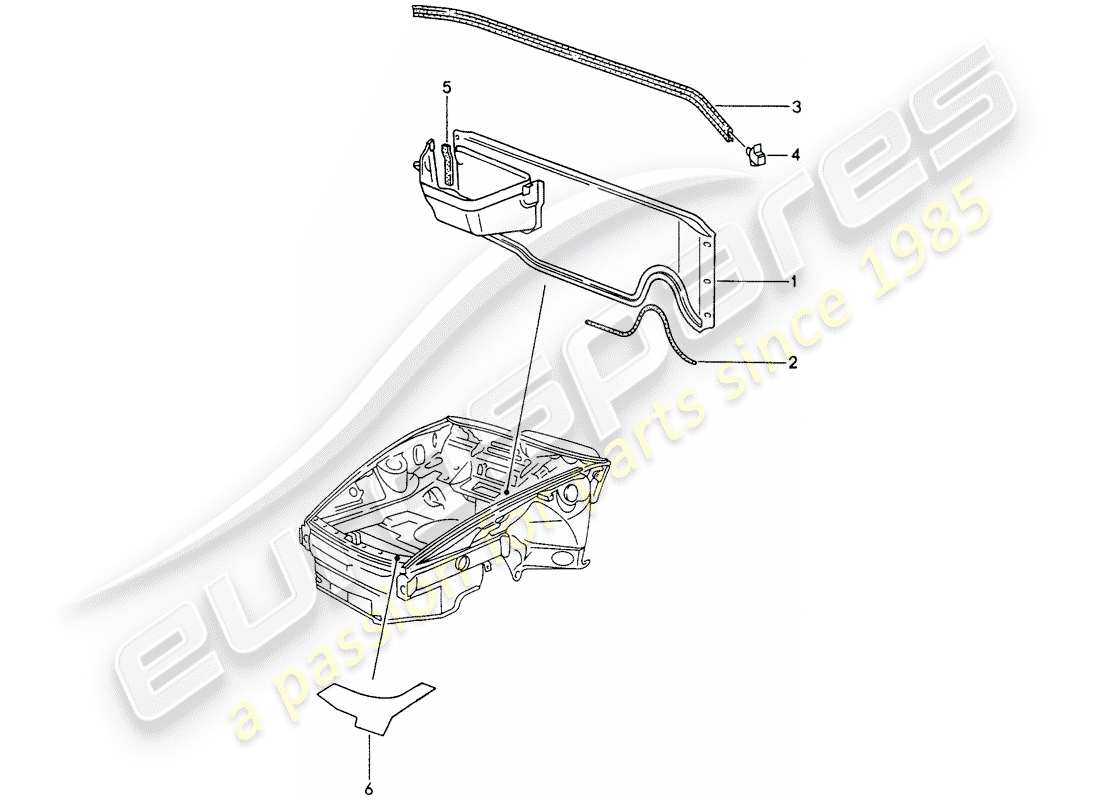 porsche 1998 (993) cruscotto - per - parte anteriore diagramma delle parti