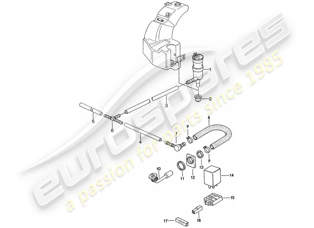 porsche 1983 (944) impianto rondella diagramma delle parti
