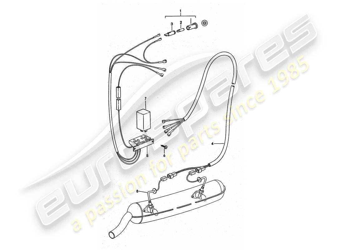 porsche 1977 (911 turbo) gas di scarico - monitoraggio della temperatura diagramma delle parti