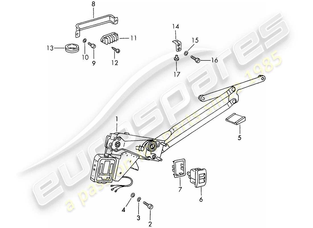 porsche 1966 (911/912) regolatore della finestra - elettrico diagramma delle parti