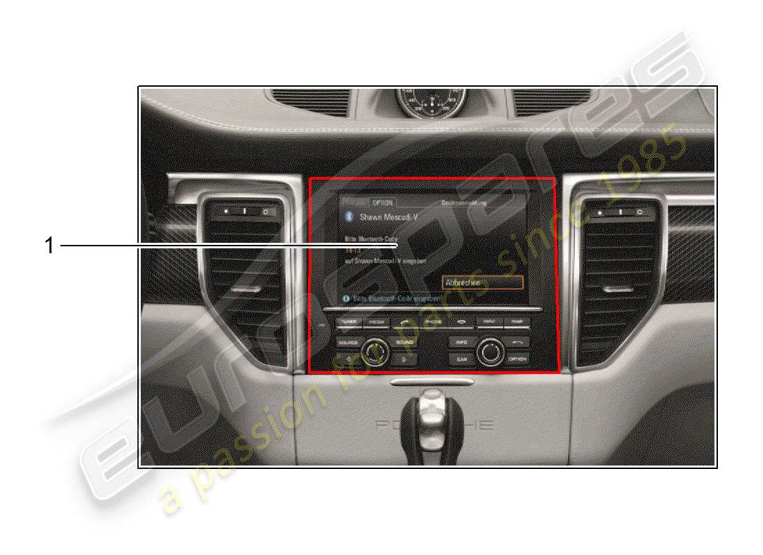 porsche 2016 (tequipment macan) diagramma delle parti del telefono cellulare