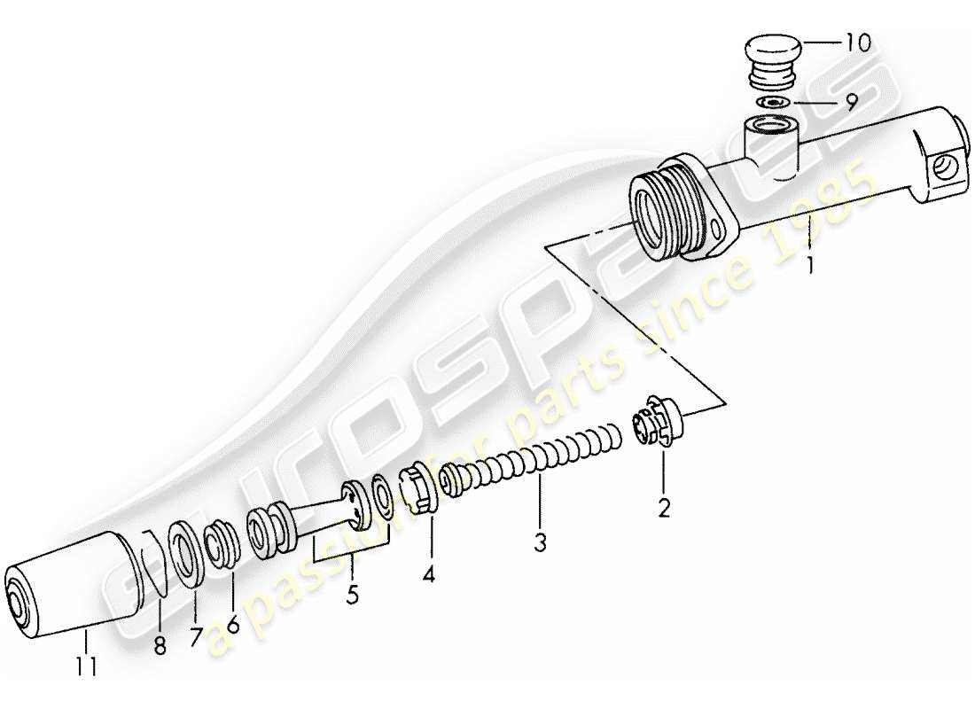 porsche 1966 (911/912) pompa freno - parti singole - d >> - mj 1967 schema delle parti