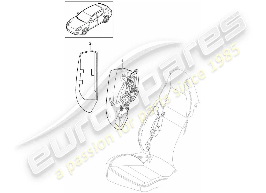 porsche 2013 (panamera 970) pannello laterale diagramma delle parti