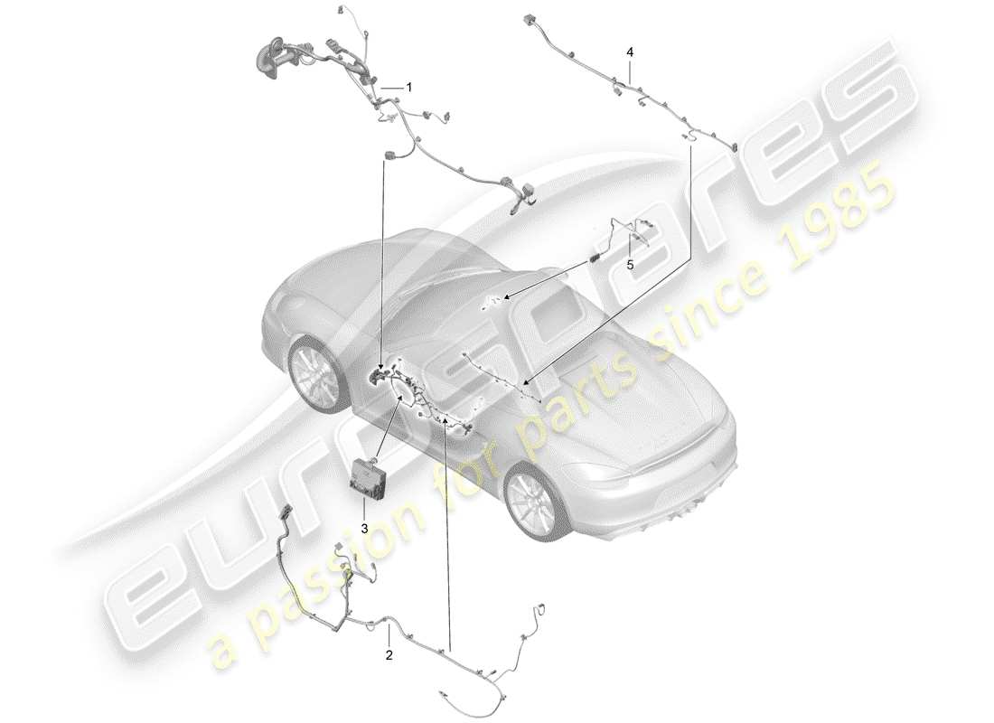porsche 2016 (981 boxster spyder) cablaggi diagramma delle parti