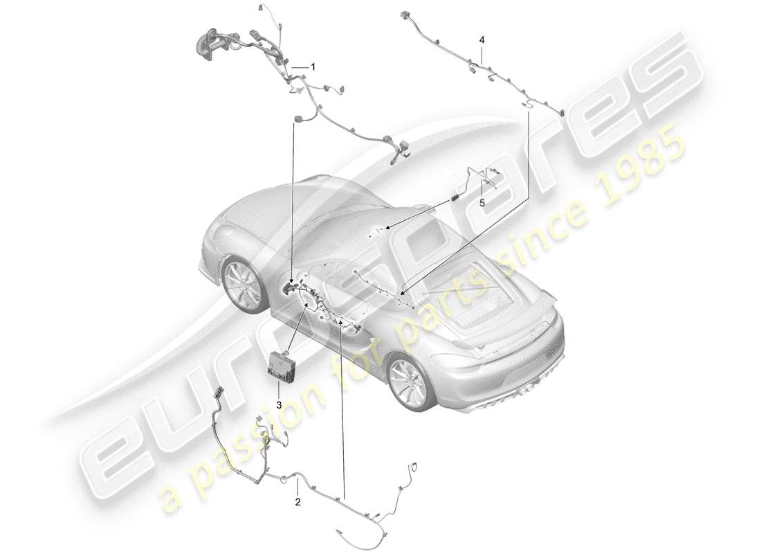 porsche 2016 (981 cayman gt4) cablaggi elettrici schema delle parti