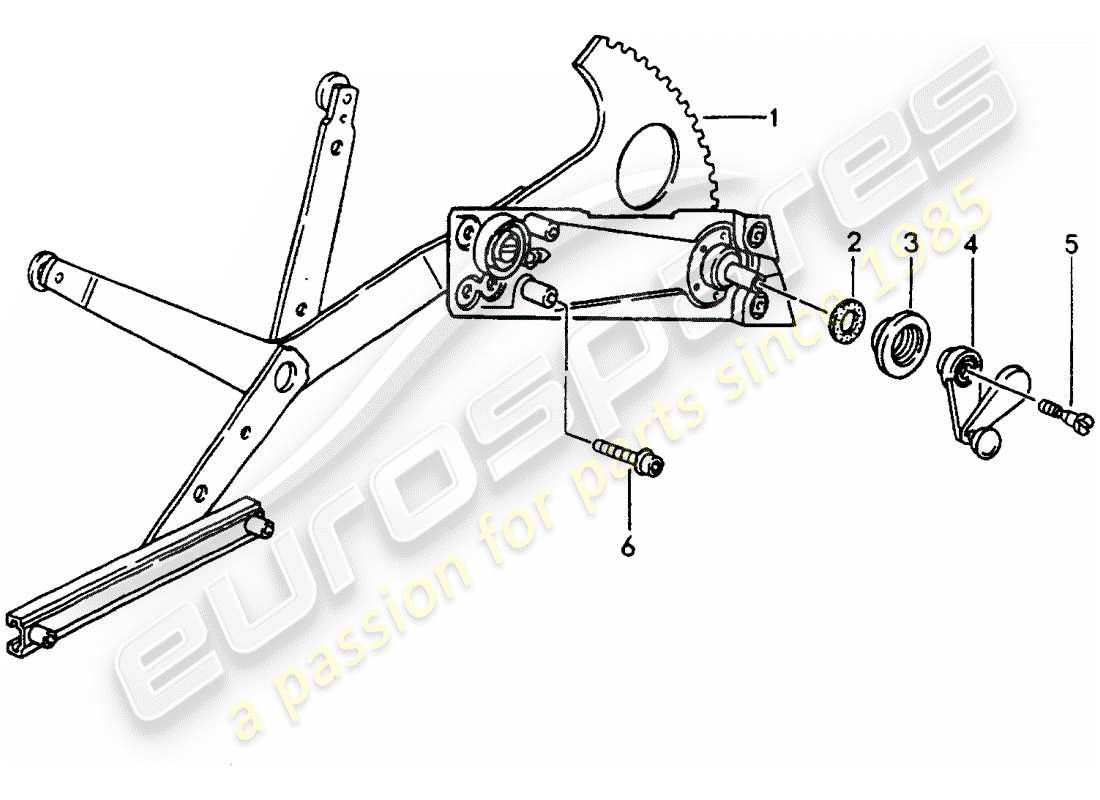 porsche 1990 (964) alzacristallo - manualmente diagramma delle parti