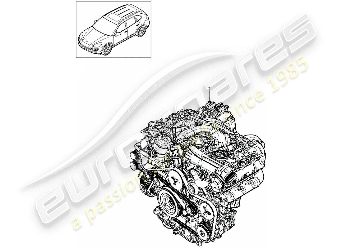 porsche 2017 (cayenne e2 92a) motore di sostituzione schema delle parti