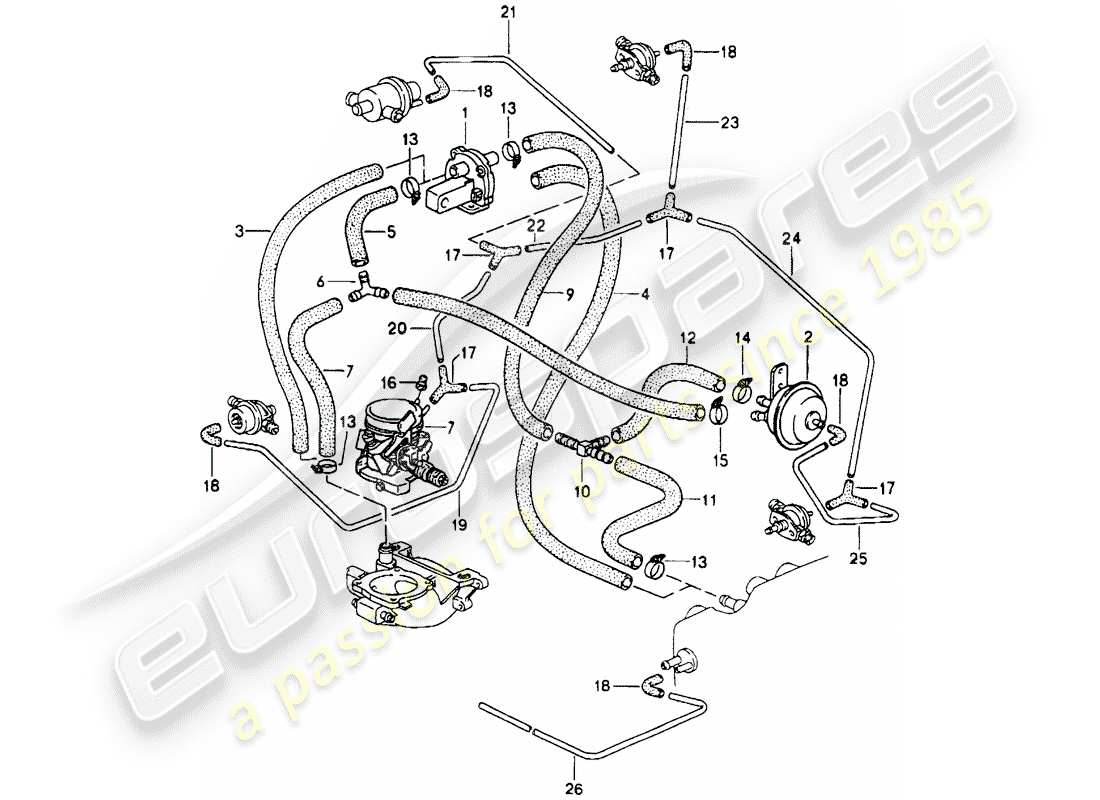porsche 1985 (928) lh-jetronic - 2 - d - mj 1984>> diagramma delle parti
