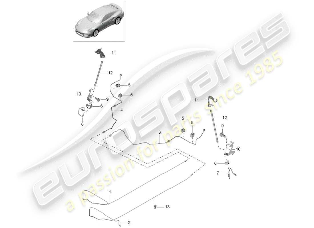 porsche 2014 (991-1 turbo) linea freno diagramma delle parti