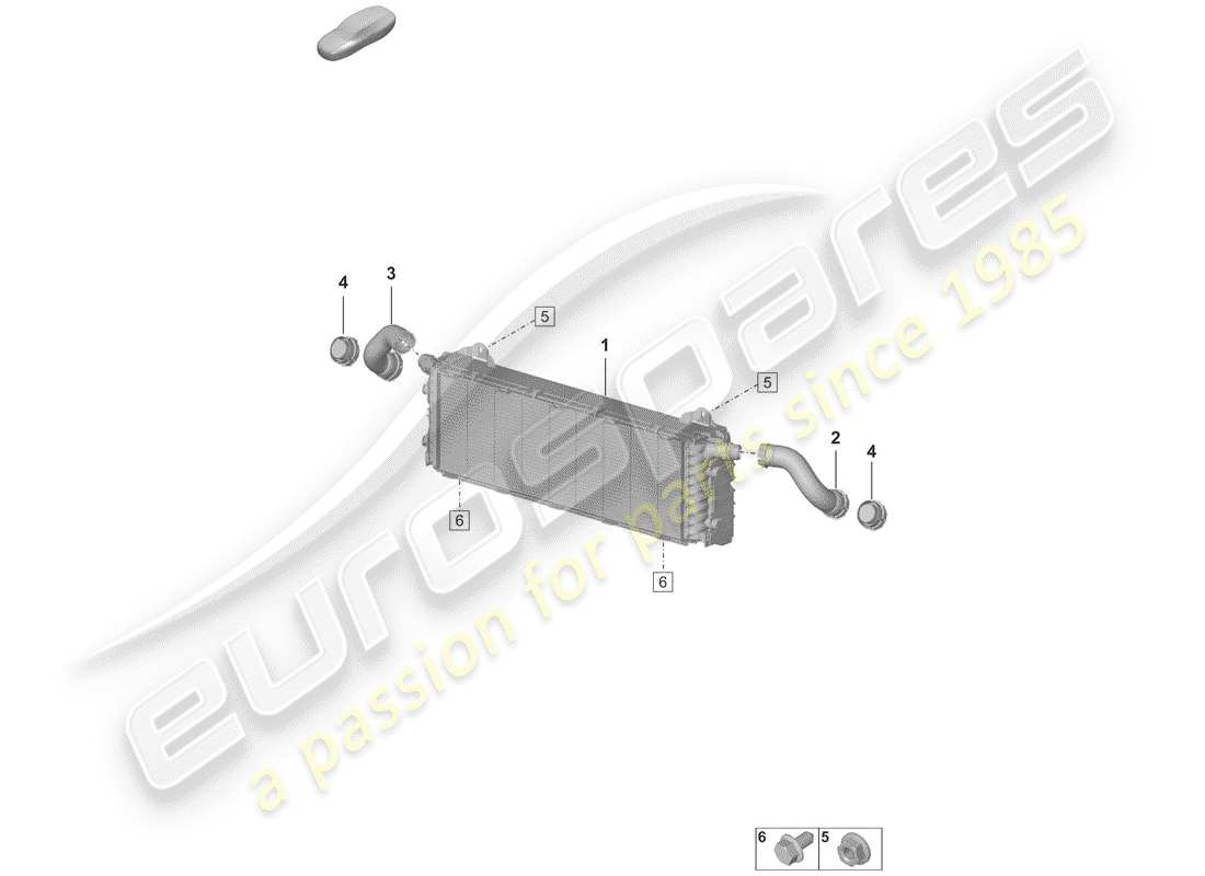 porsche 2019 (992-1) diagramma delle parti del radiatore