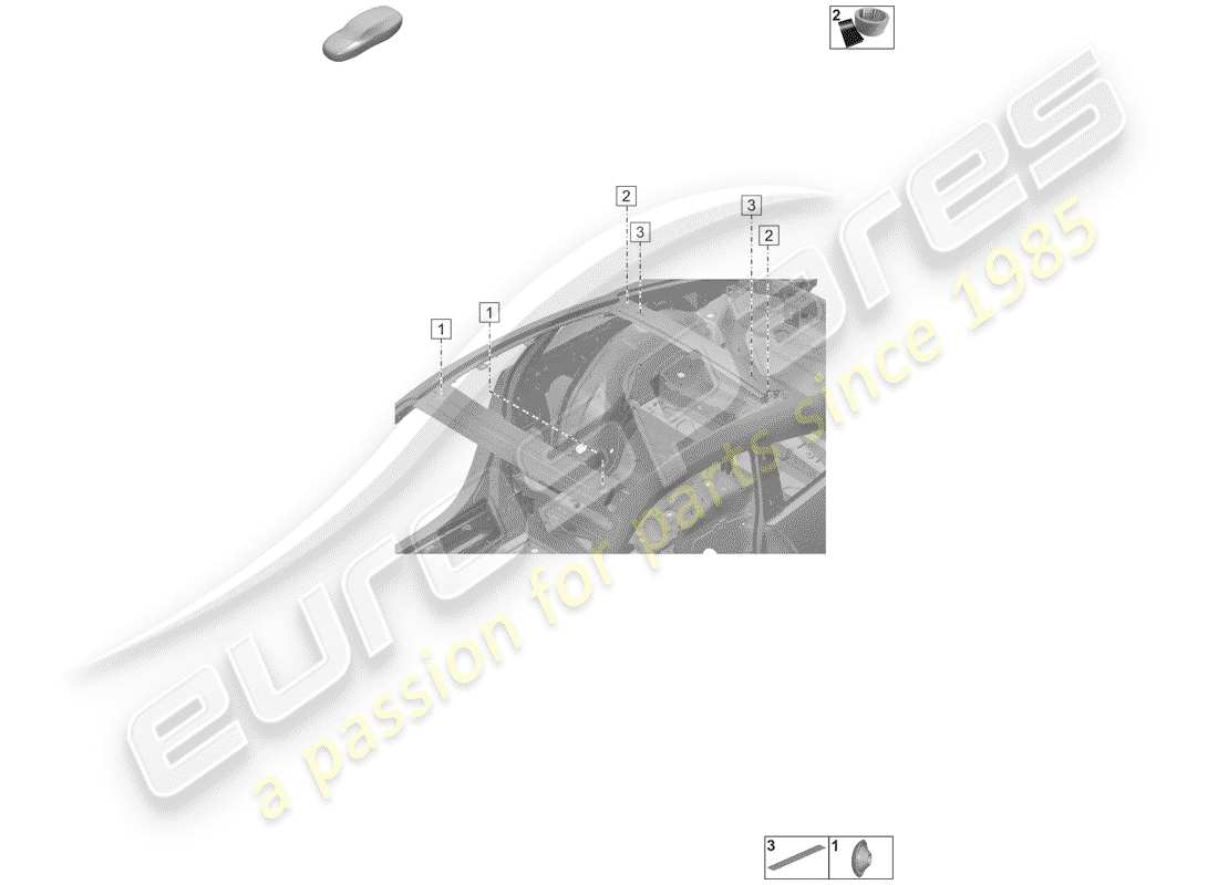 porsche 2020 (992-1) tappi per il corpo diagramma delle parti