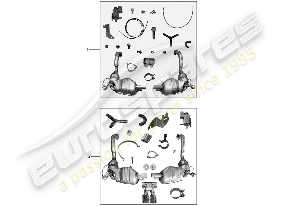 porsche 2003 (tequipment) impianto di scarico diagramma delle parti