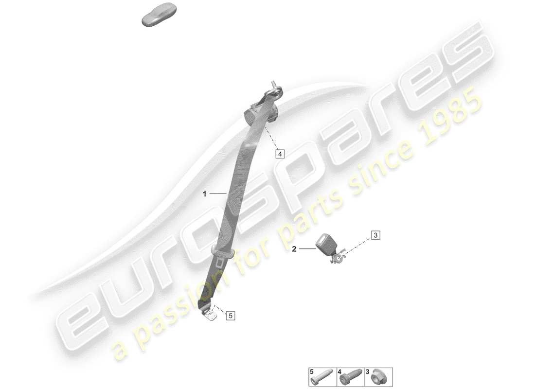 porsche 2019 (992-1) cintura di sicurezza a tre punti diagramma delle parti