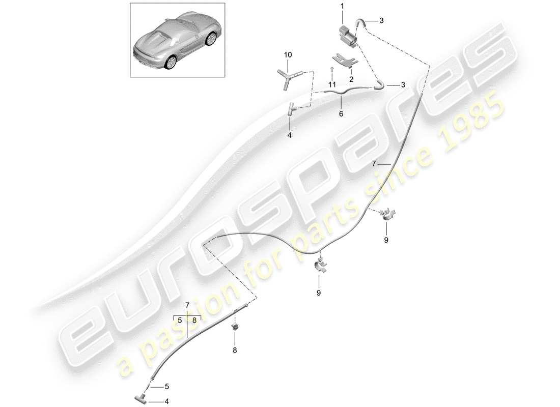 porsche 2016 (981 boxster spyder) impianto di scarico diagramma delle parti