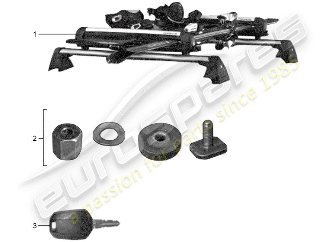 porsche 2013 (tequipment panamera) portasci schema delle parti
